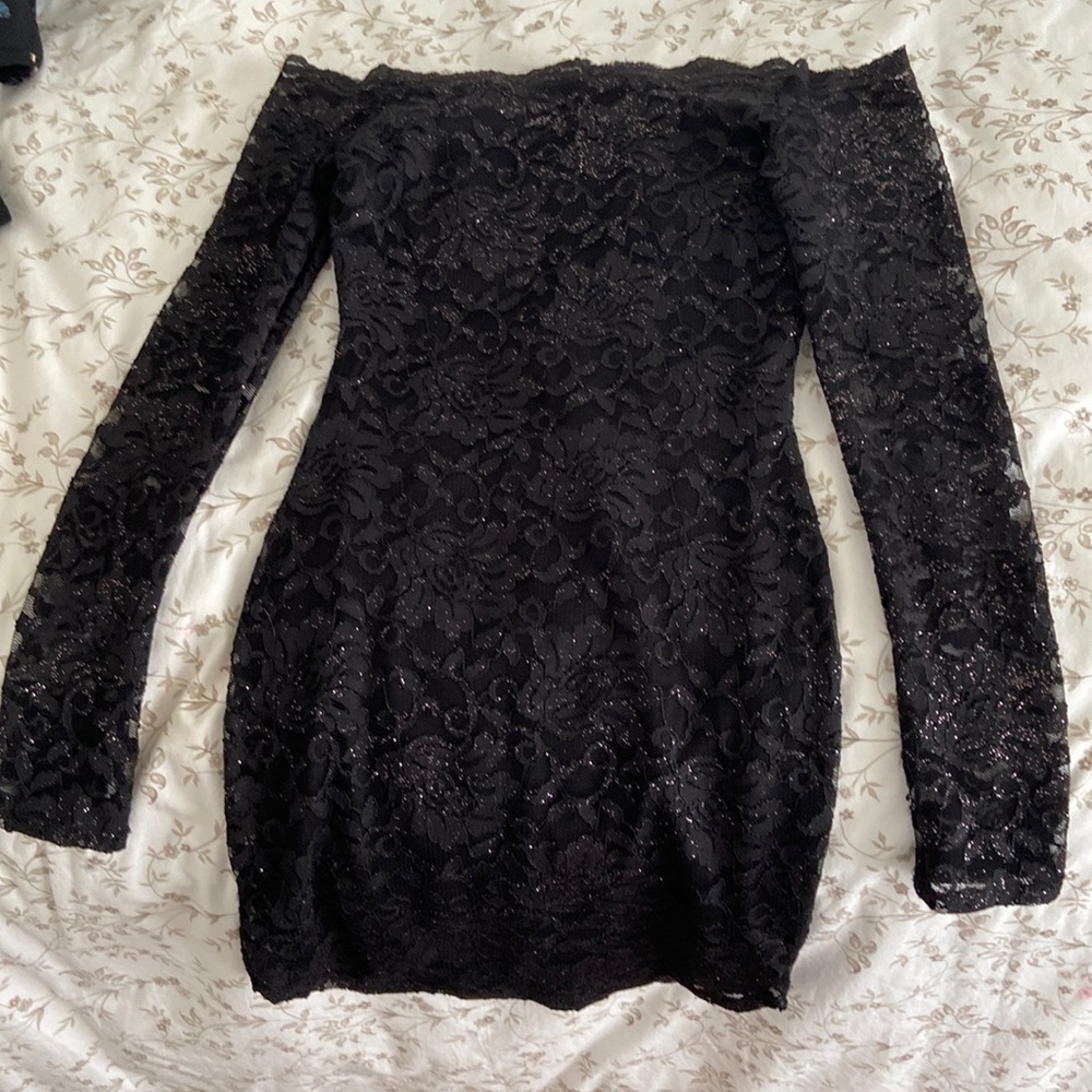 black off the shoulder dress